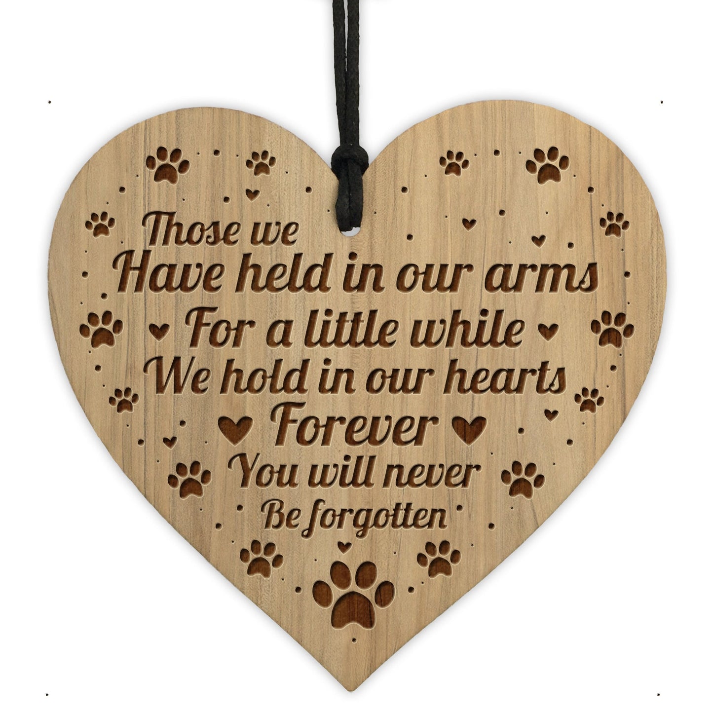 Pet Memorial Engraved Heart Plaque Hanging Decoration Dog Cat