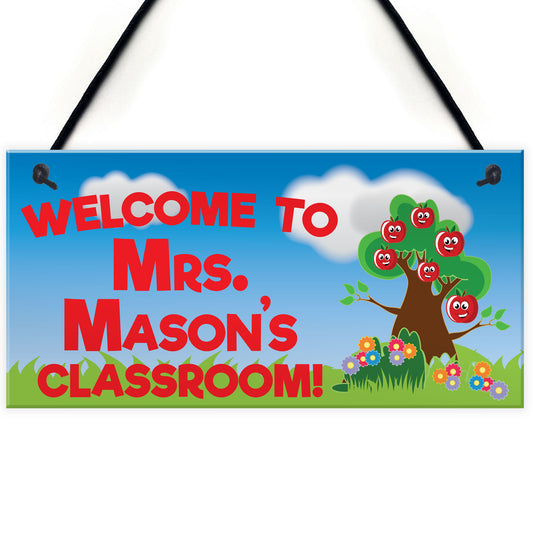 Welcome To Classroom Hanging Personalised Teachers Plaque