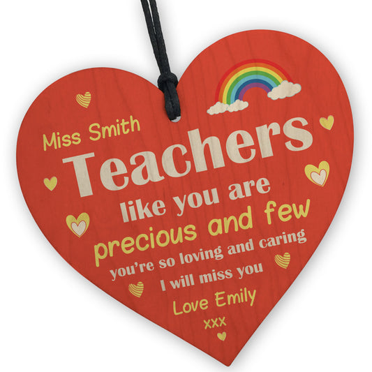 Personalised Leaving Gift For Teacher Precious And Few Thank You