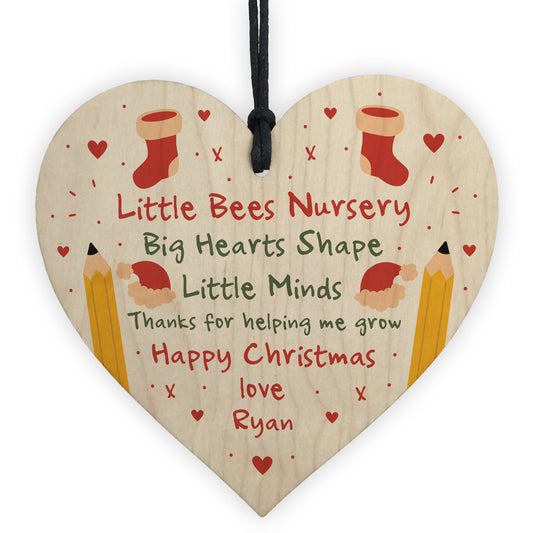 Personalised Gift For Nursery School Teacher Assistant Heart