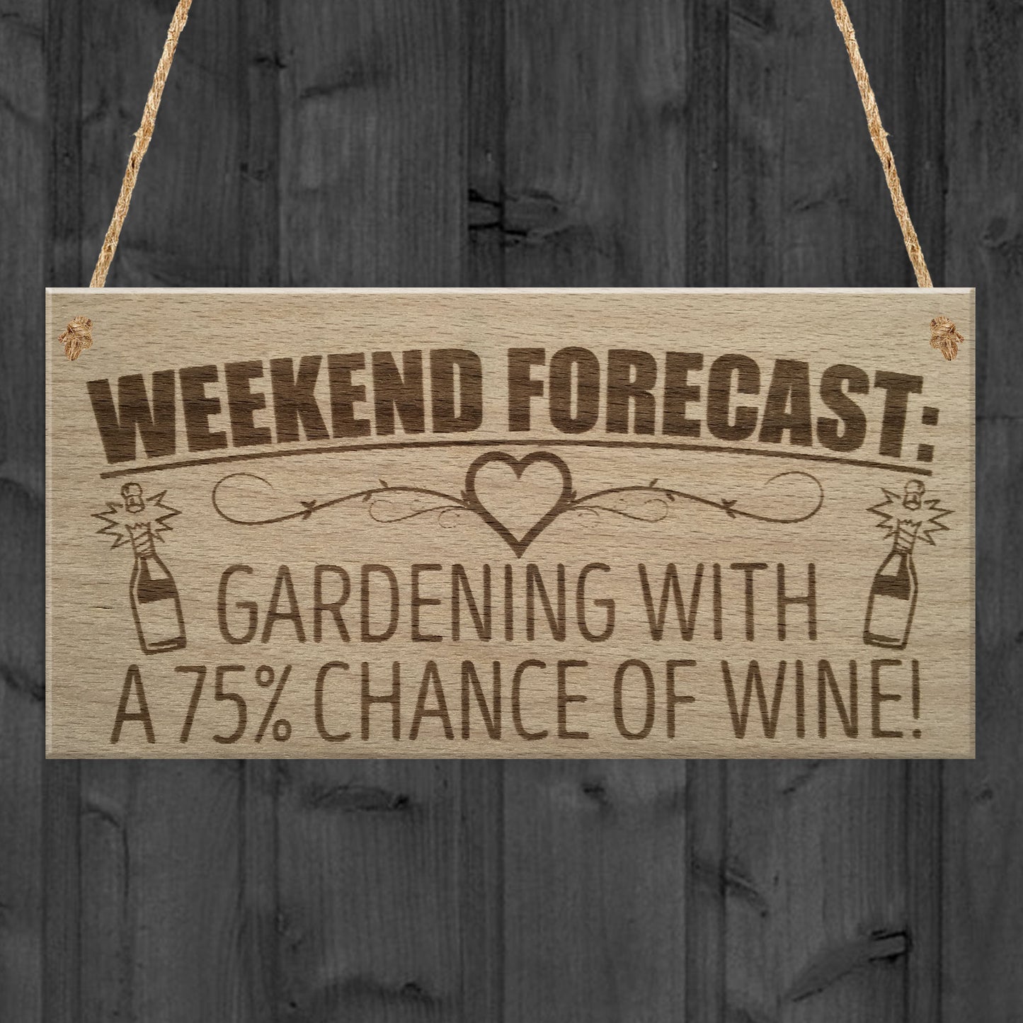 Forecast Gardening Wine Funny Garden Shed Alcohol Hanging Plaque