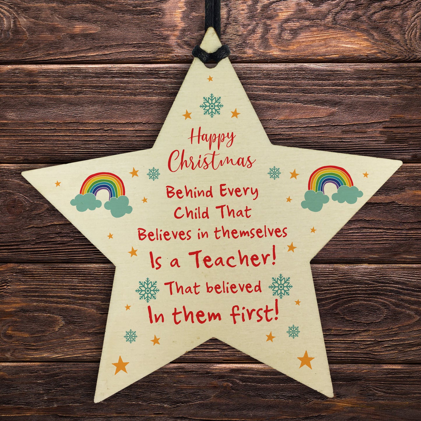 Thank You Gift For Teacher Wooden Star Christmas Gift From Child