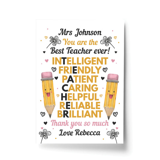 Best Teacher Framed Print Leaving School Nursery Gifts Thank You