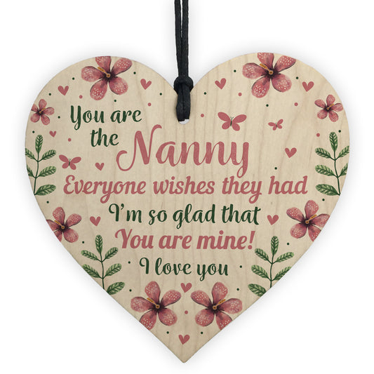 Nanny Birthday Gifts Mothers Day Wooden Heart Plaque For Nan