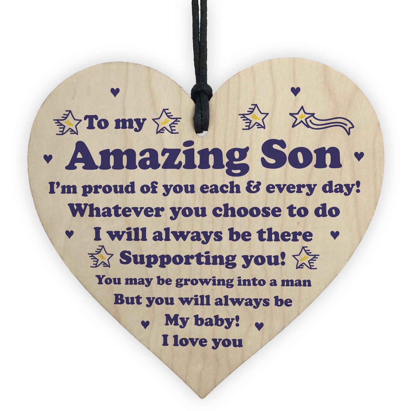 Gift For Son For Birthday Wood Heart 16th 18th 21st Birthday