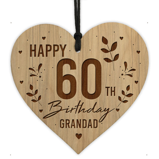 Grandad Birthday Gifts Engraved Heart 50th 60th 70th Birthday