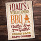 Dad's BBQ Barbeque Shed SummerHouse Hanging Sign Garden