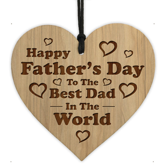 Fathers Day Gift For The Best Dad Engraved Heart Dad Gifts