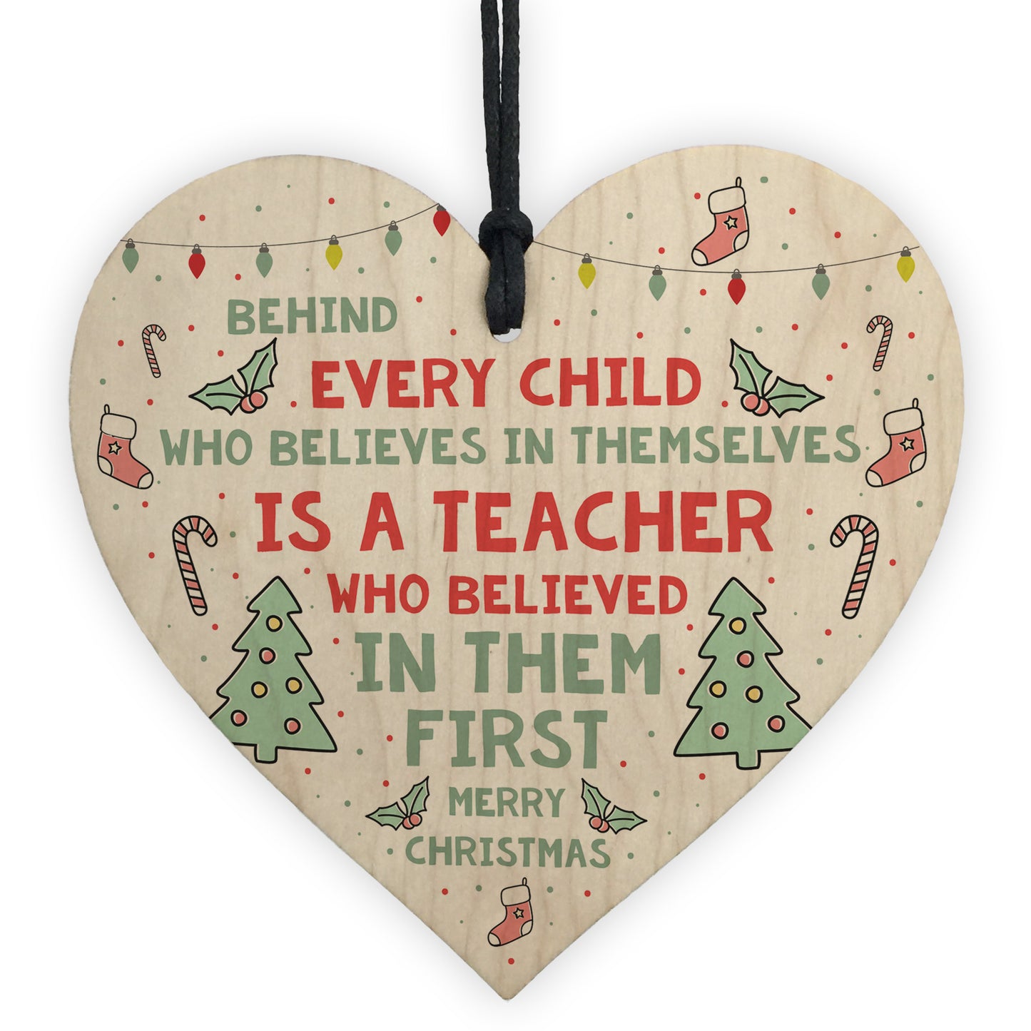 Thank You Gift For Teacher Wood Heart Christmas Gift For Teacher