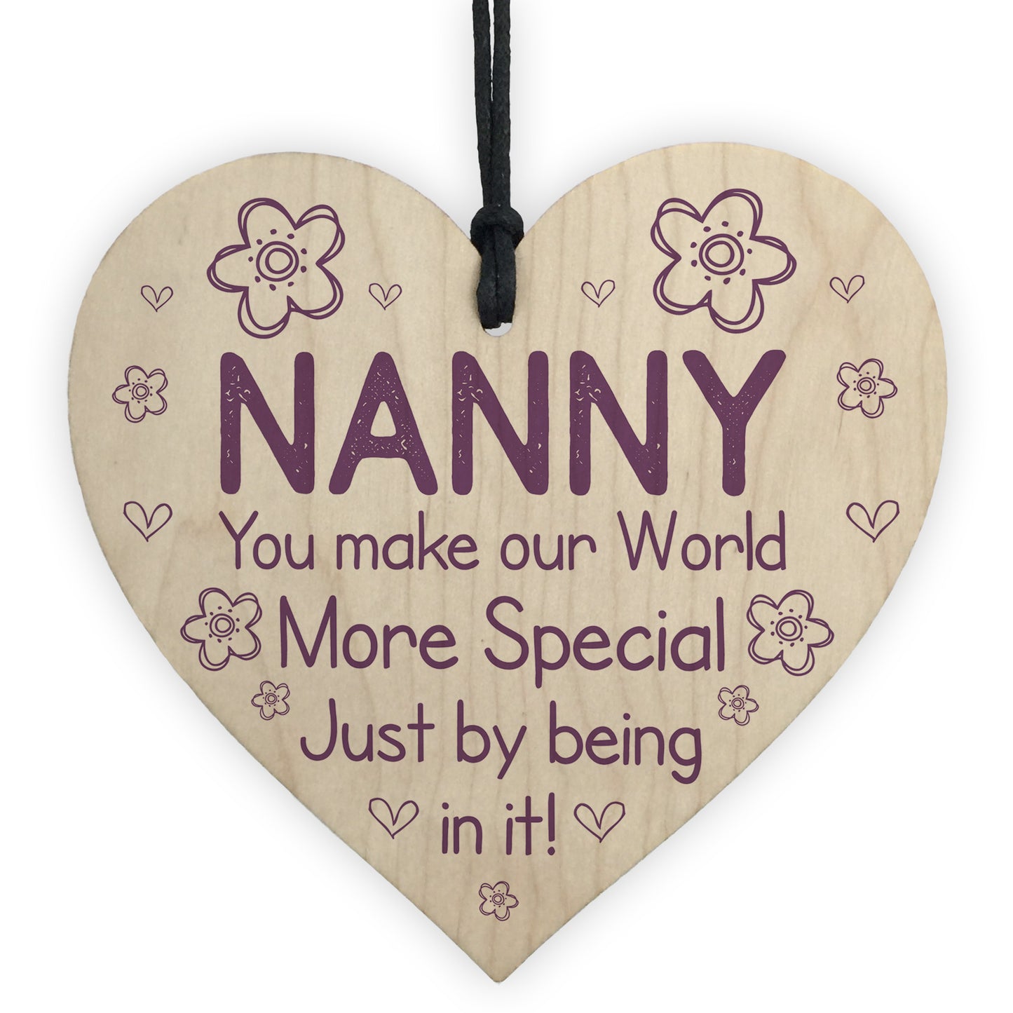 Mothers Day Gift For Nanny Wooden Heart Sign Nanny Birthday Gift