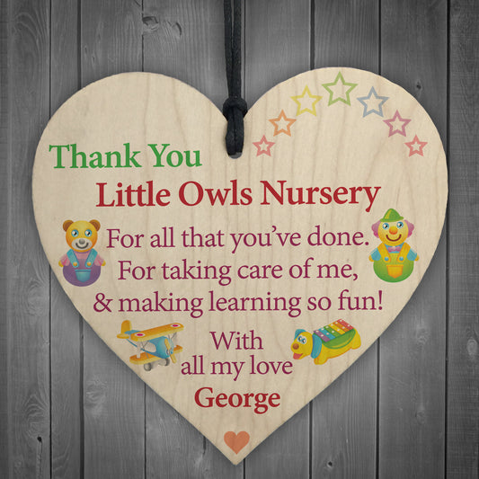 Personalised Thank You Nursery Teacher Gift Hanging Plaque