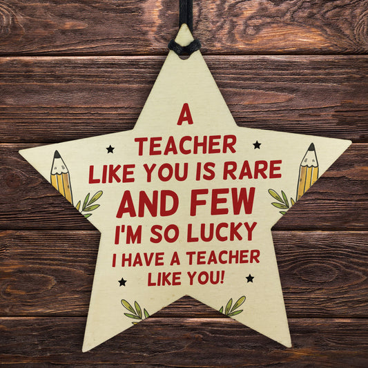 Teacher Gift Poem Thank You Gift Wooden Star Nursery School Gift