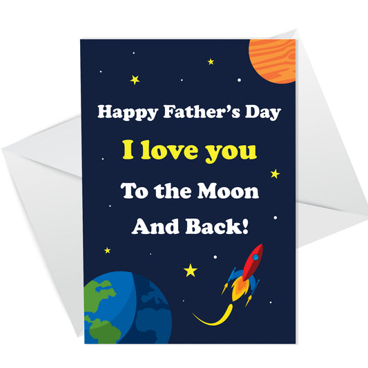 Fathers Day Card SPACE Moon Cheeky Dad Daddy Father Grandad