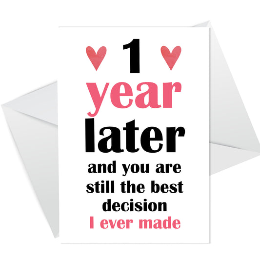 1st Anniversary Card Anniversary Card for Girlfriend Boyfriend