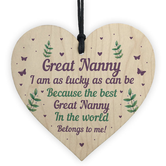 Handmade Great Nanny Gift For Birthday Christmas Wooden Heart