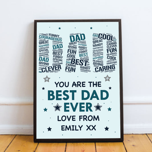 PERSONALISED Dad Print Fathers Day Gift from Daughter Son