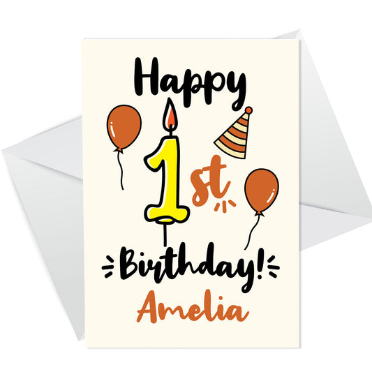Personalised 1st Birthday Card For Daughter Son Quirky Card