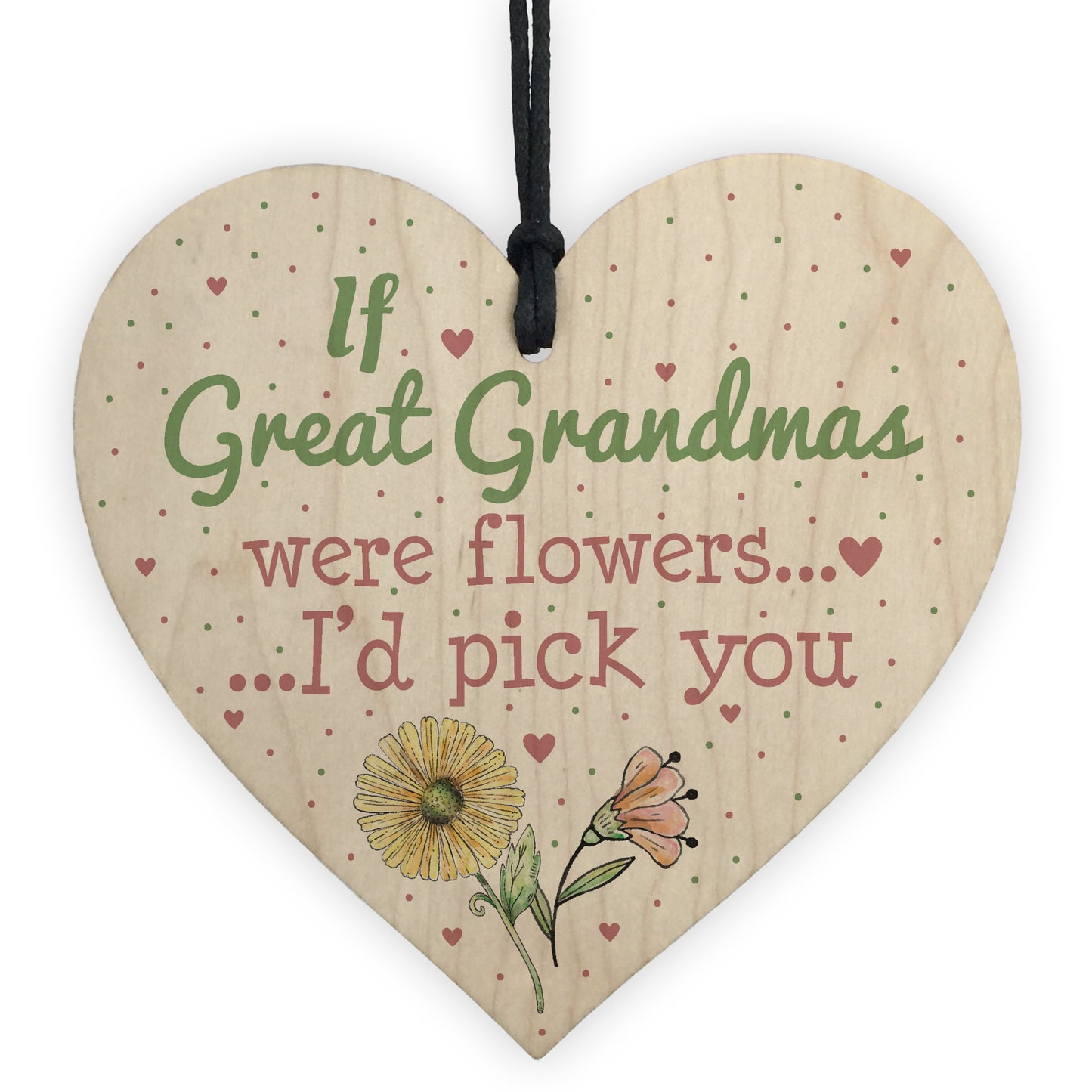 Great Grandma Birthday Gifts Hanging Wooden Heart Christmas Gift