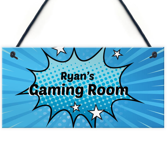 Cartoon Style Gaming Room Sign PERSONALISED Boys Bedroom