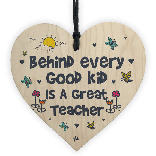 Nursery Teacher Thank You Gift Wood Heart Teaching Assistant