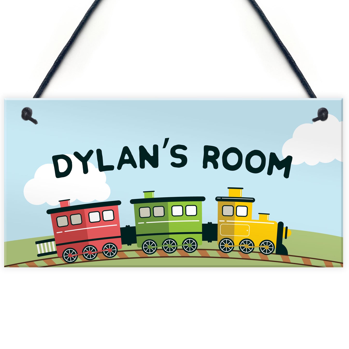 Personalised Plaque Door Nursery Bedroom Train Gift Boy Nursery