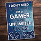 Gaming Plaque / Boys Bedroom Sign / Games Room Wall Art