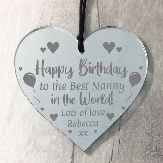 Novelty Nanny Birthday Gifts Engraved Heart Personalised Gift
