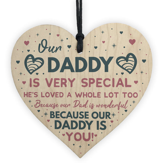 Daddy Gifts From Daughter Wooden Heart Fathers Day Gift From Son