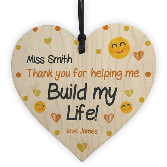 Teacher Gifts Personalised Hanging Heart Thank You Gift