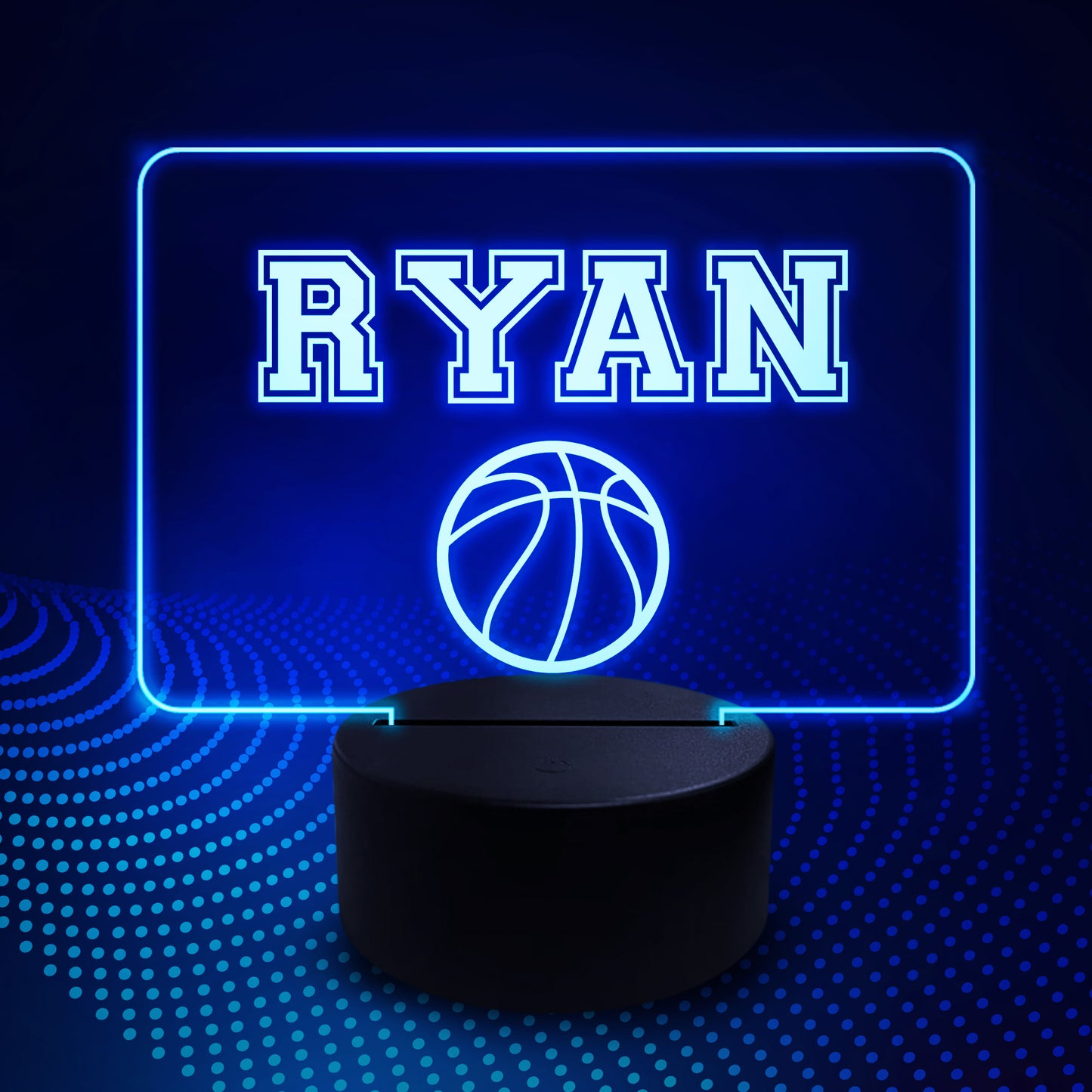 Basketball PERSONALISED LED Neon Plaque Boys Bedroom Basketball