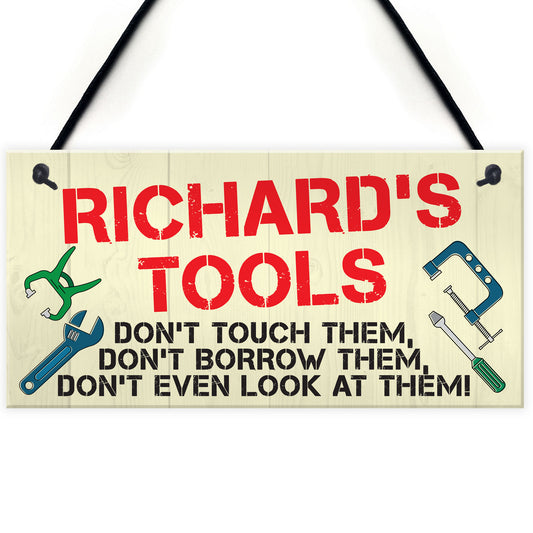 Personalised My Tools Man Cave Garage Shed Hanging Plaque