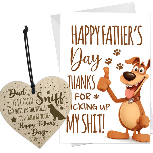 Funny Rude Fathers Day Card From Dog Dad Gift From Dog Heart