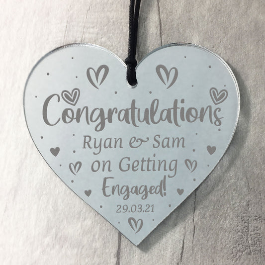 Congratulations On Getting Engaged Gift Personalised Heart