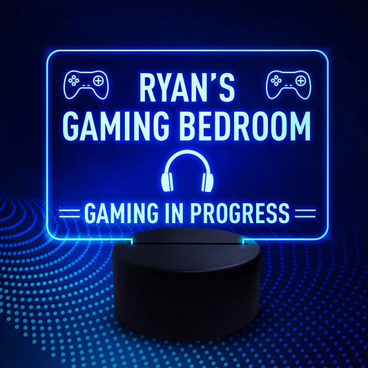 Personalised Gaming Sign For Boys Bedroom LED Gaming Bedroom