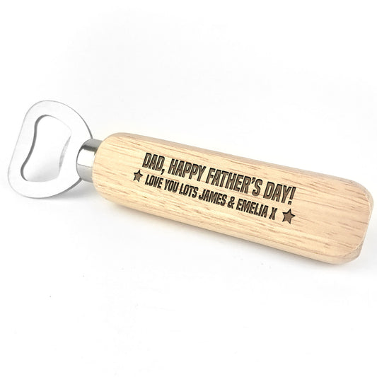 Personalised Fathers Day Gifts For Dad Engraved Bottle Opener