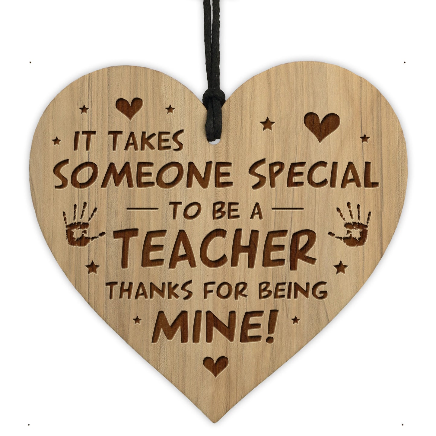 Teacher Gifts Wooden Engraved Heart Thank You Teacher Gift