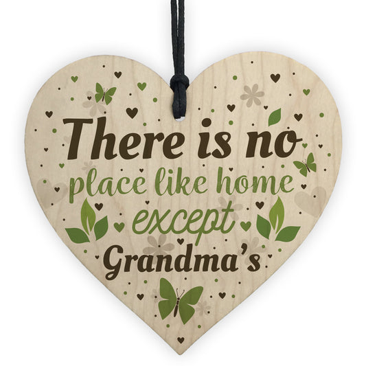 Grandma Nan Christmas Birthday Gifts Hanging Wooden Heart Sign