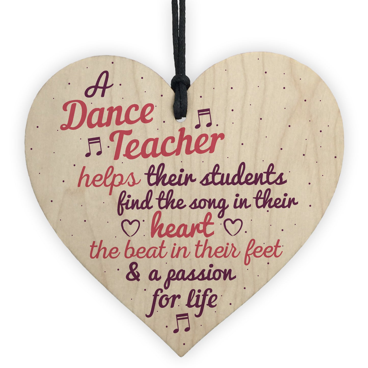 Handmade Wooden Heart Thank You Dance Teacher Gift Special