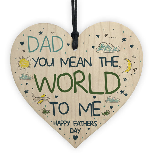 FATHERS DAY GIFTS Wooden Heart Dad Daddy Gift From Daughter