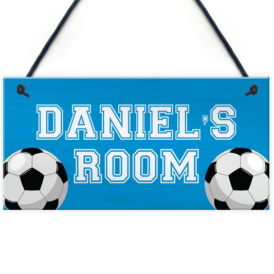 Football Room Door Sign PERSONALISED Boys Bedroom Decor Footy