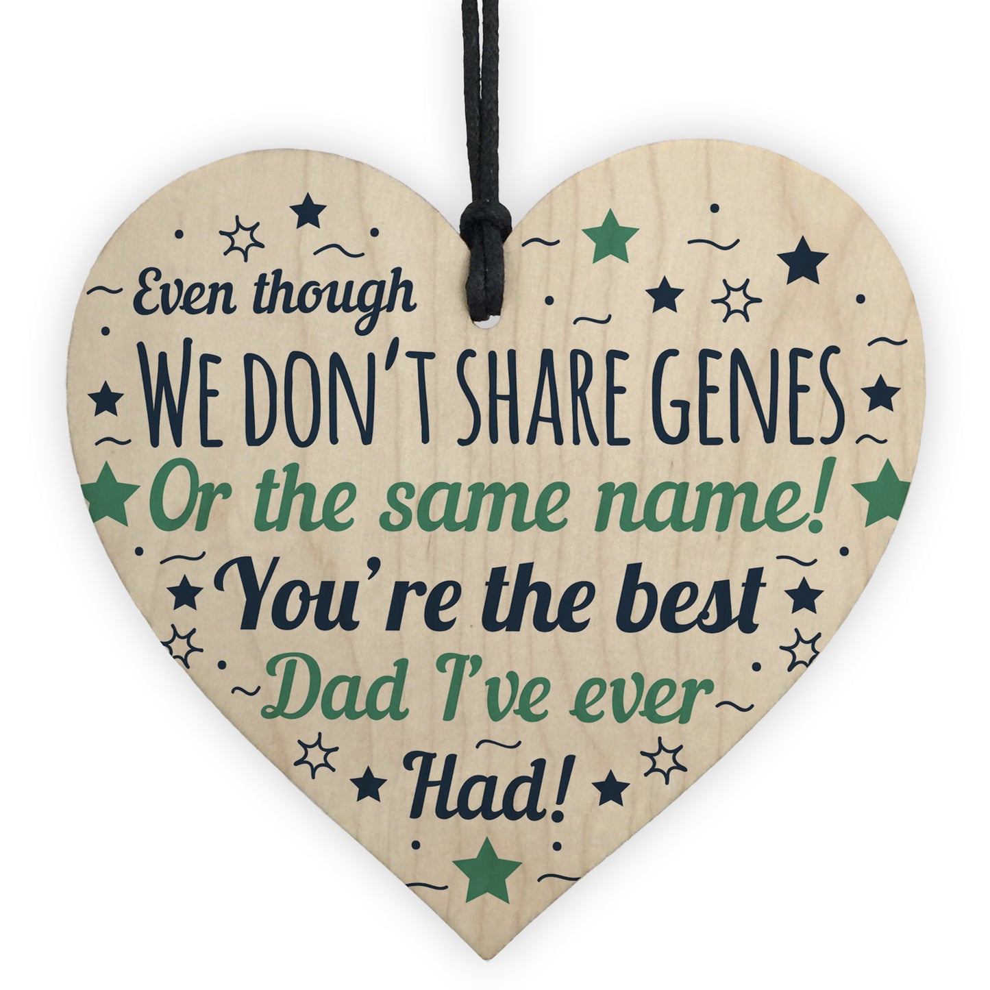 Special Fathers Day Gift For Step Dad Wooden Heart Fathers Day