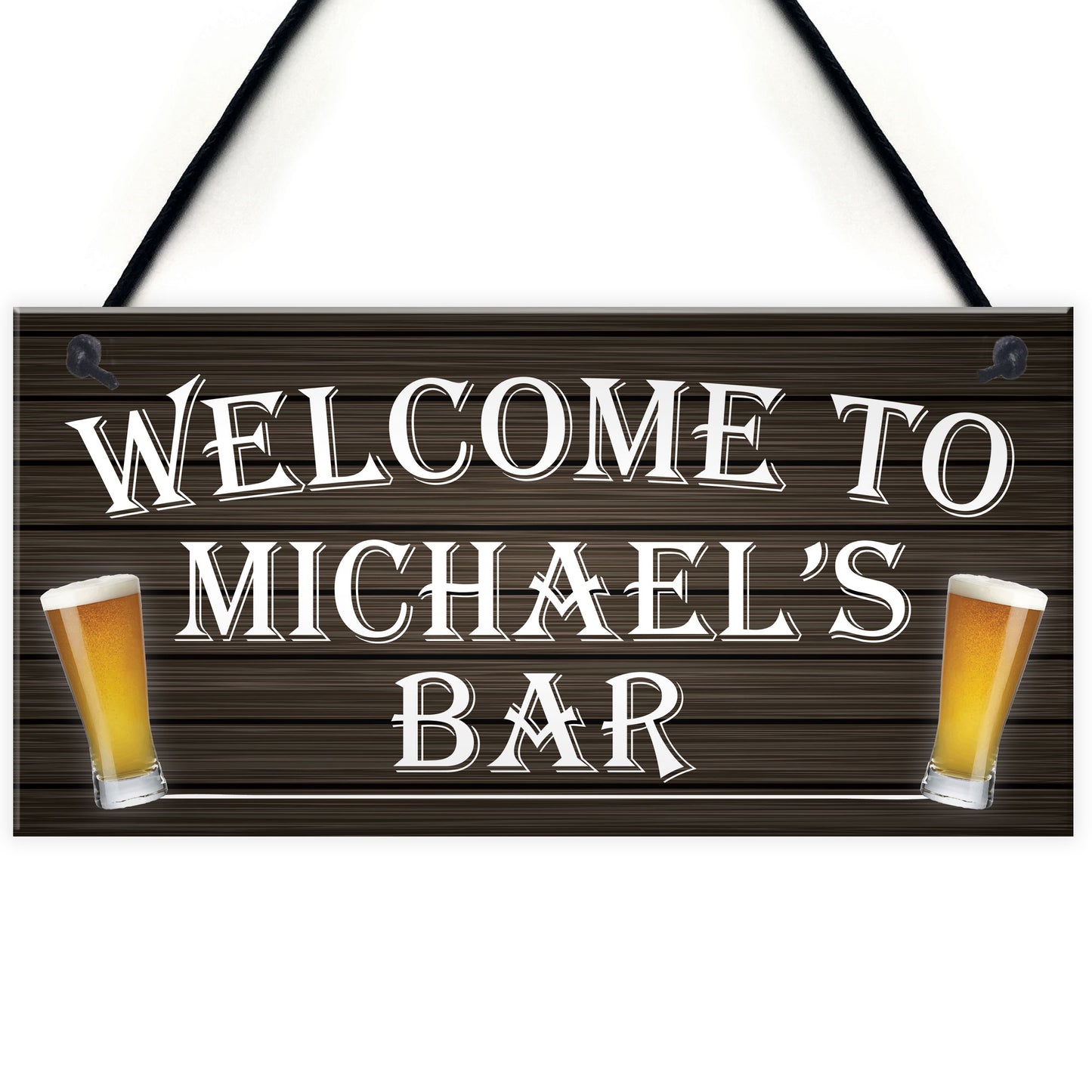 Personalised Pub Home Bar Man Cave Alcohol Hanging Plaque Sign