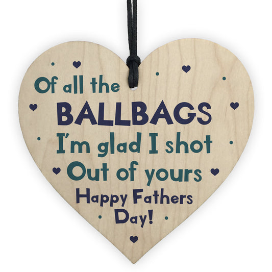 Funny Rude Fathers Day Gifts Wooden Heart Gift For Him Novelty