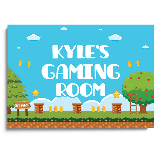 Gamer Gift Personalised Wall Print Retro Arcade Boys Bedroom