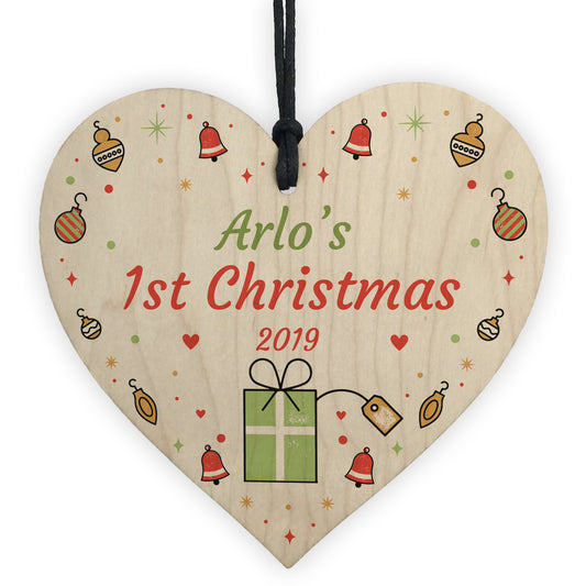 1st Christmas Gift For Boy Girl Babys First Xmas Bauble Heart