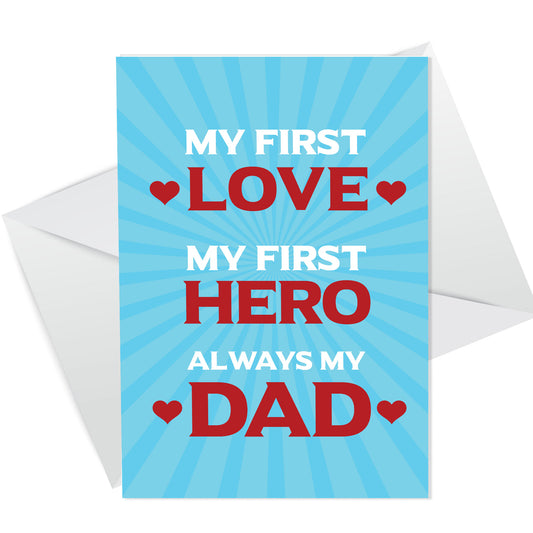 Dad Daddy Card For Fathers Day Birthday Cute A6 Card