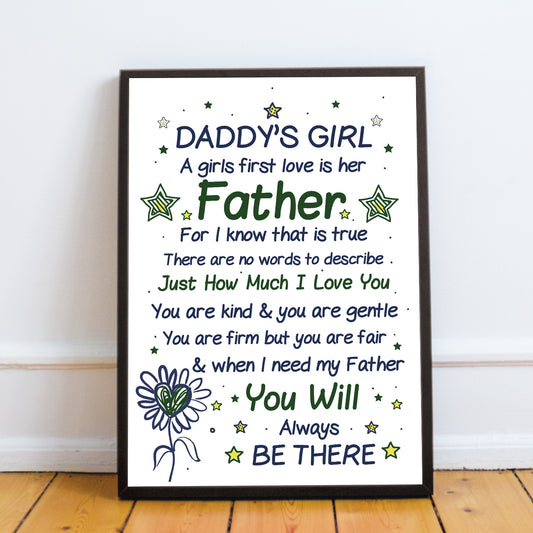 Daddy's Girl Daddy Dad FATHERS DAY Gift From Daughter Son