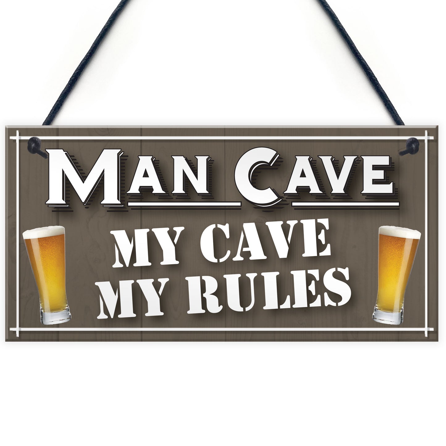 My Cave My Rules Man Cave Home Bar Pub Husband Hanging Plaque