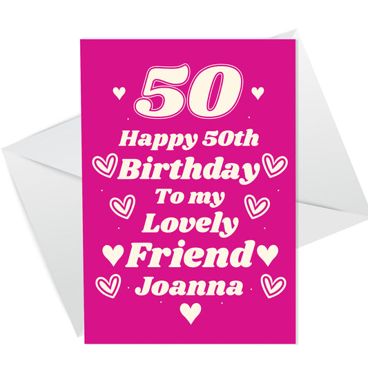 Personalised Birthday Card For Bestie Best Friend 50th Birthday