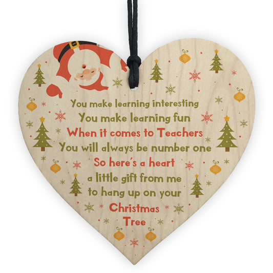 Handmade Teacher Gift Wooden Heart Thank You Leaving Gift